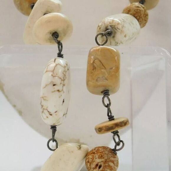 Silpada 925 Howlite Opal Mahogany Seed Sterling Silver Necklace 41g - Picture 4 of 5